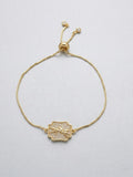 Elegant Gold Adjustable Bracelet with Crystal Charm